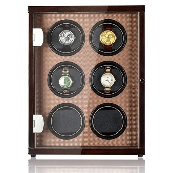 Clásico colecciona madera diseño para 2 relojes estuche watchwinder automáticamente 